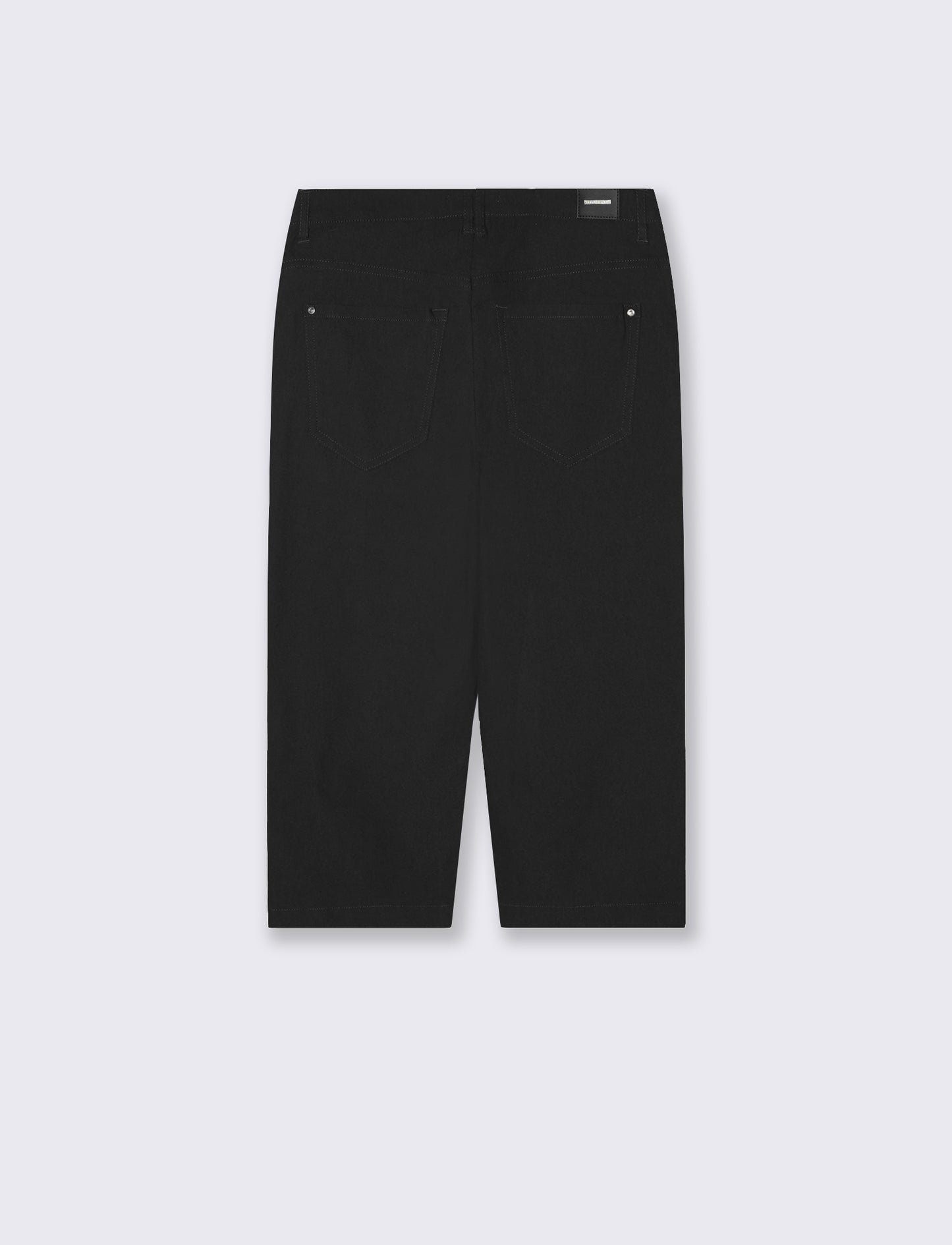 Pantaloni Capri Slim in Tessuto Elasticizzato - Nero