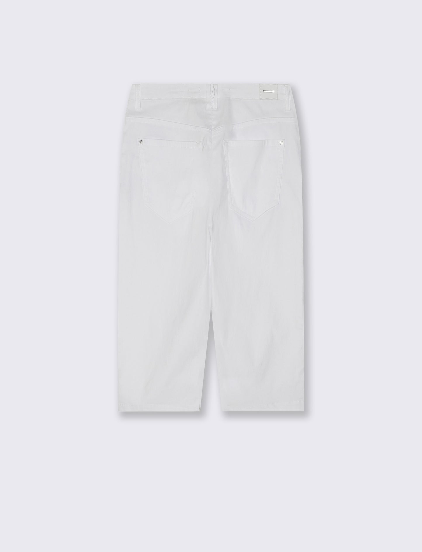 Pantaloni Capri Slim in Tessuto Elasticizzato - Bianco