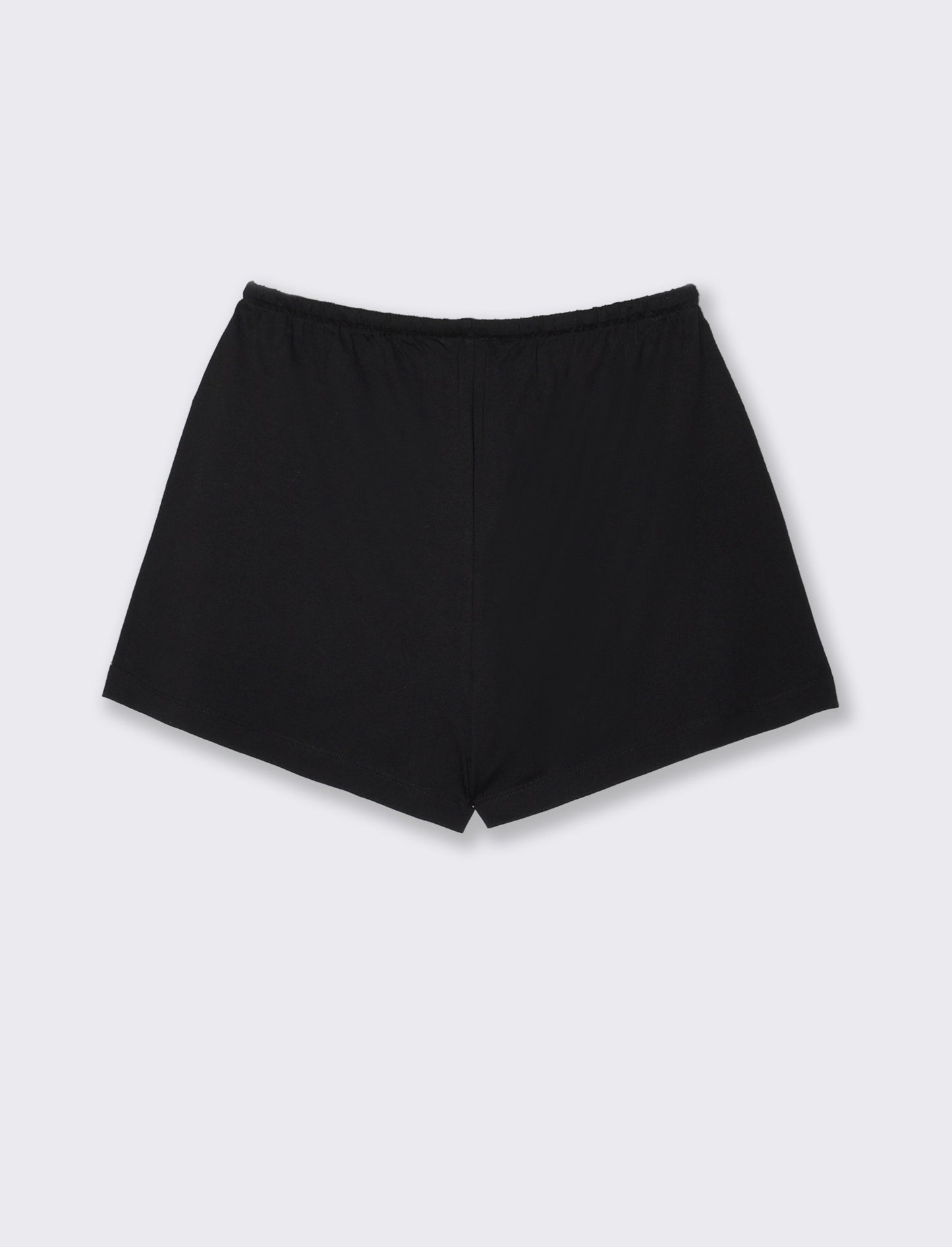 Short in cotone con coulisse e tasche - Nero