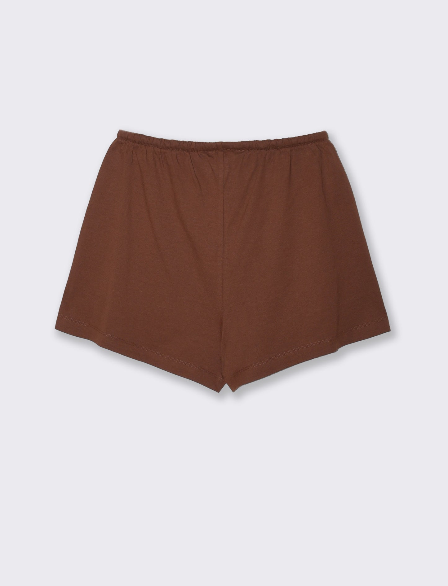 Short in cotone con coulisse e tasche - Marrone cioccolato