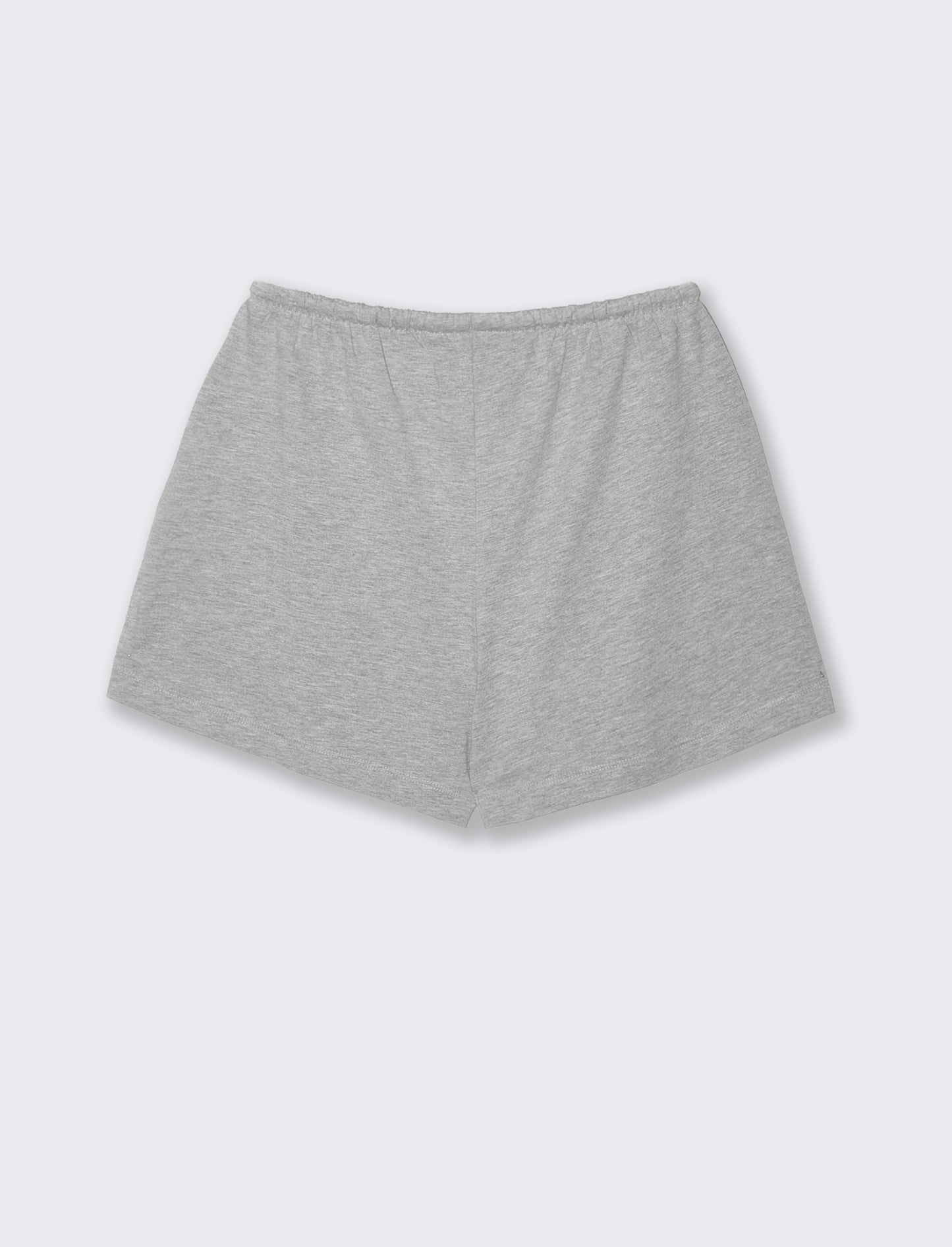 Short in cotone con coulisse e tasche - Grigio chiaro mel.