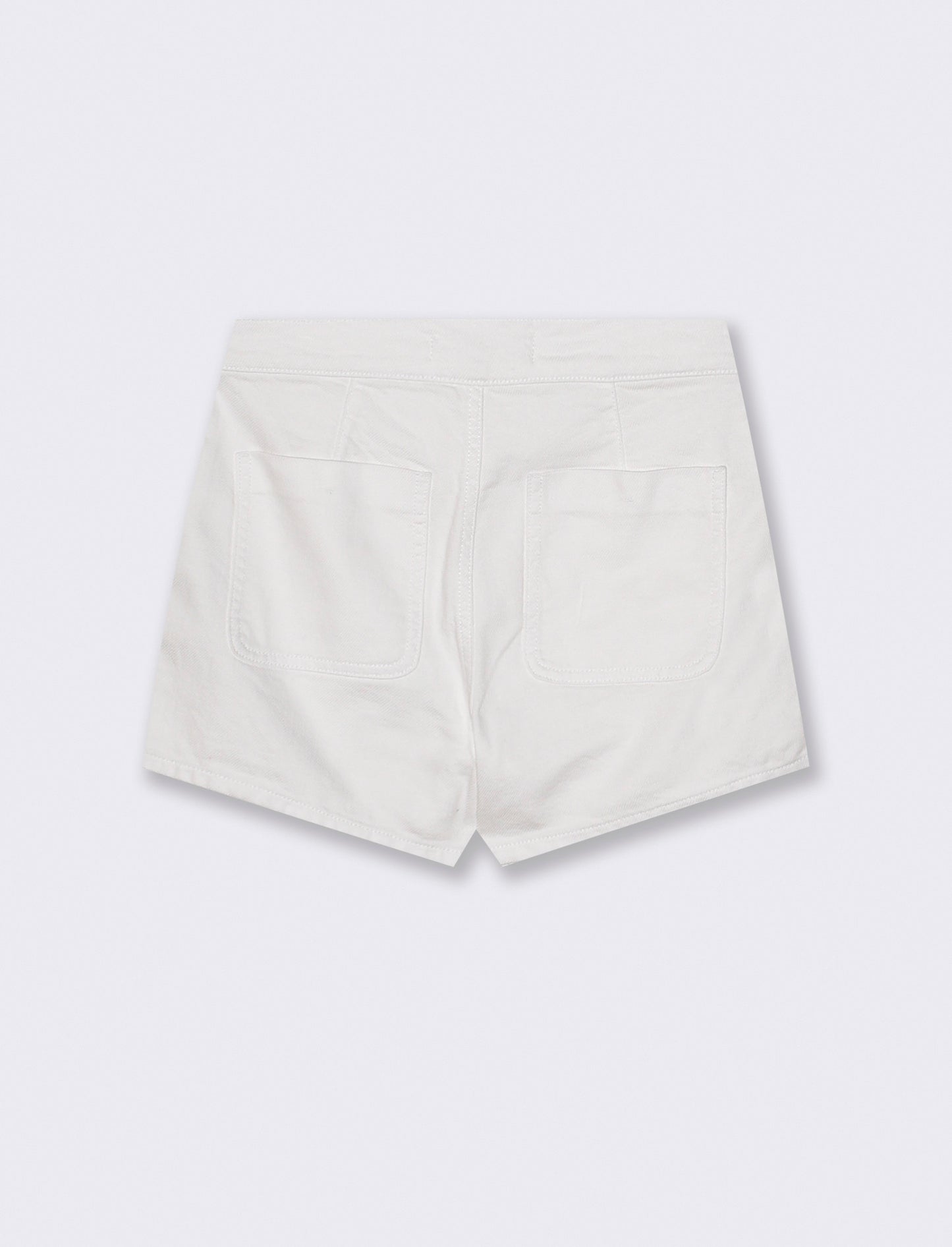 Short in cotone asimmetrico con tasche - Bianco