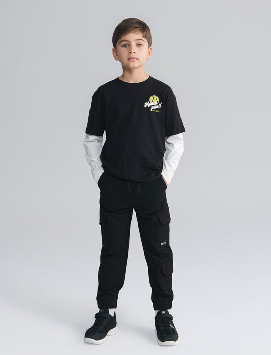 Joggers with cargo pockets for a casual style - Black