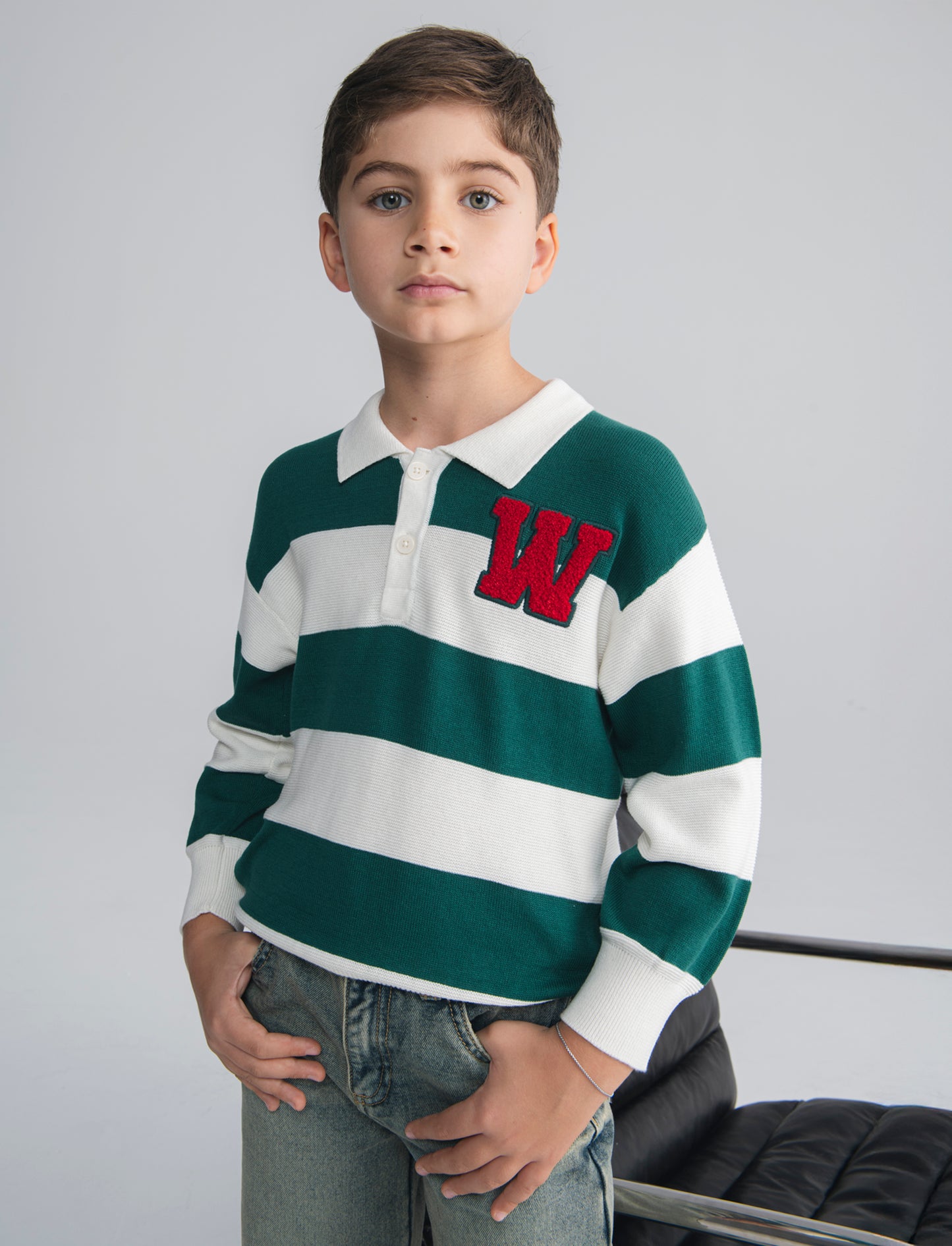 Maglioncino polo rigato oversize sportivo - Righe