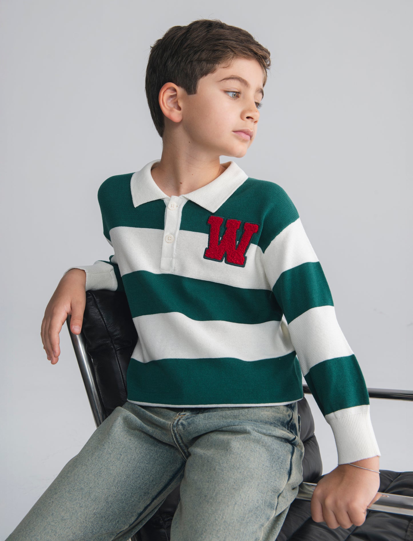 Maglioncino polo rigato oversize sportivo - Righe