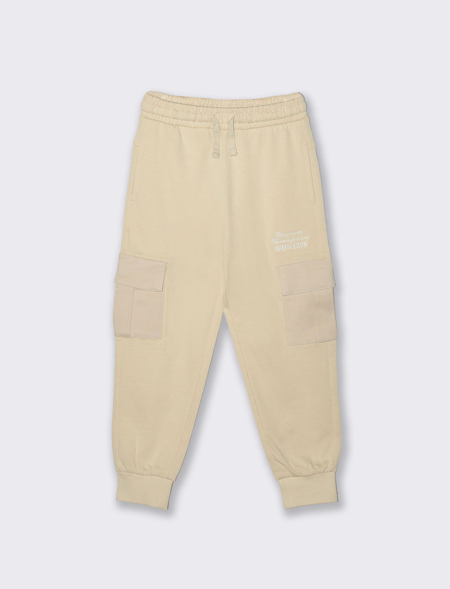 Sweatpants with pockets and embroidery - Beige