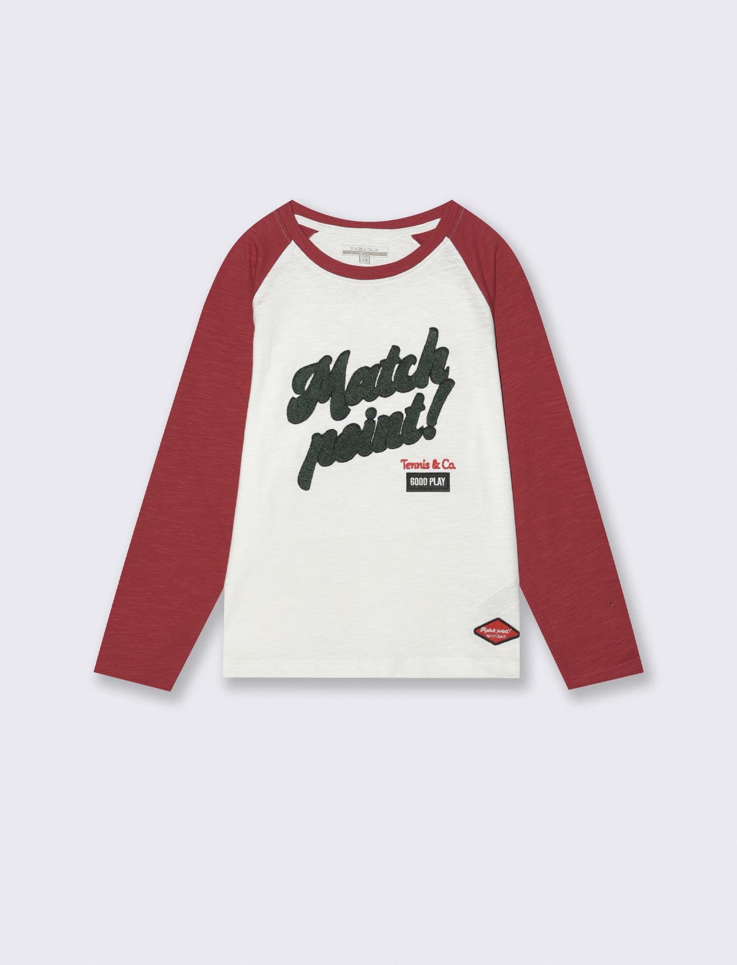T-shirt varsity in jersey con stampa college - Bianco latte