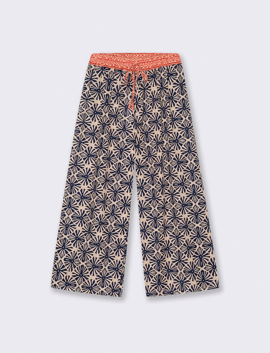 Pantalone stampato con elastico in vita - var 2