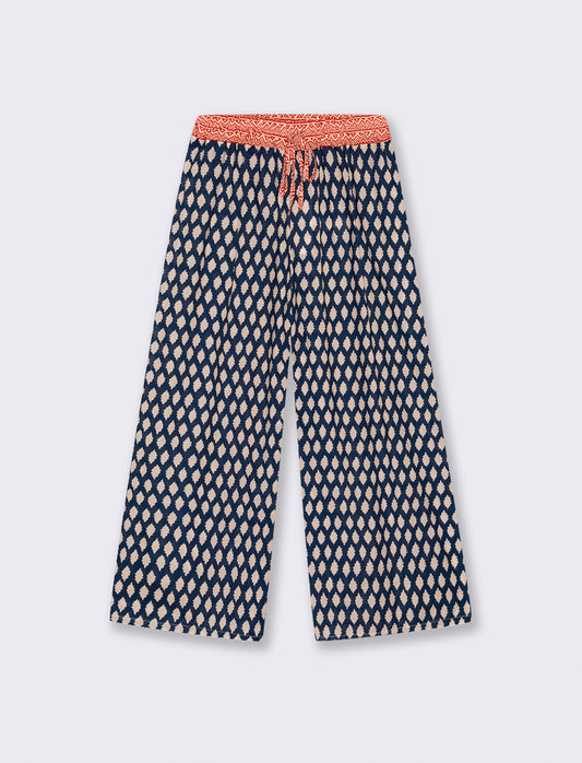 Pantalone stampato con elastico in vita - var 3