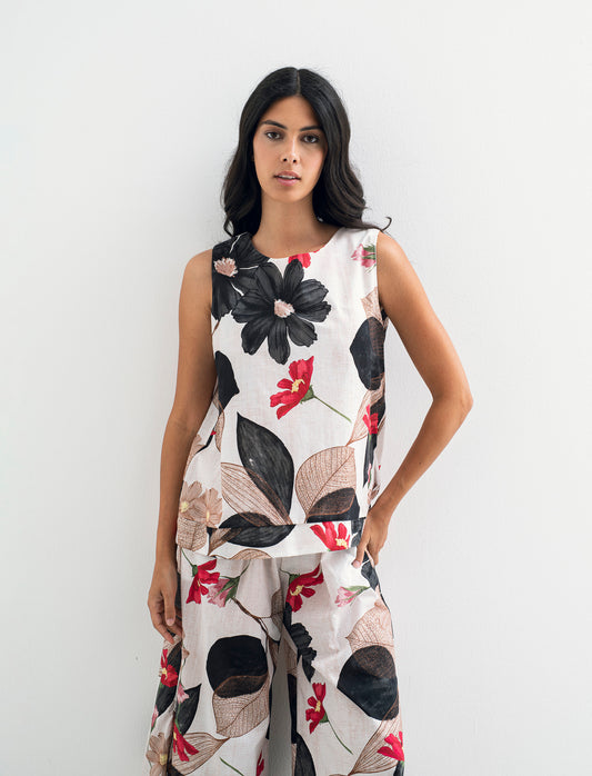 Top in cotone stampato - var 1