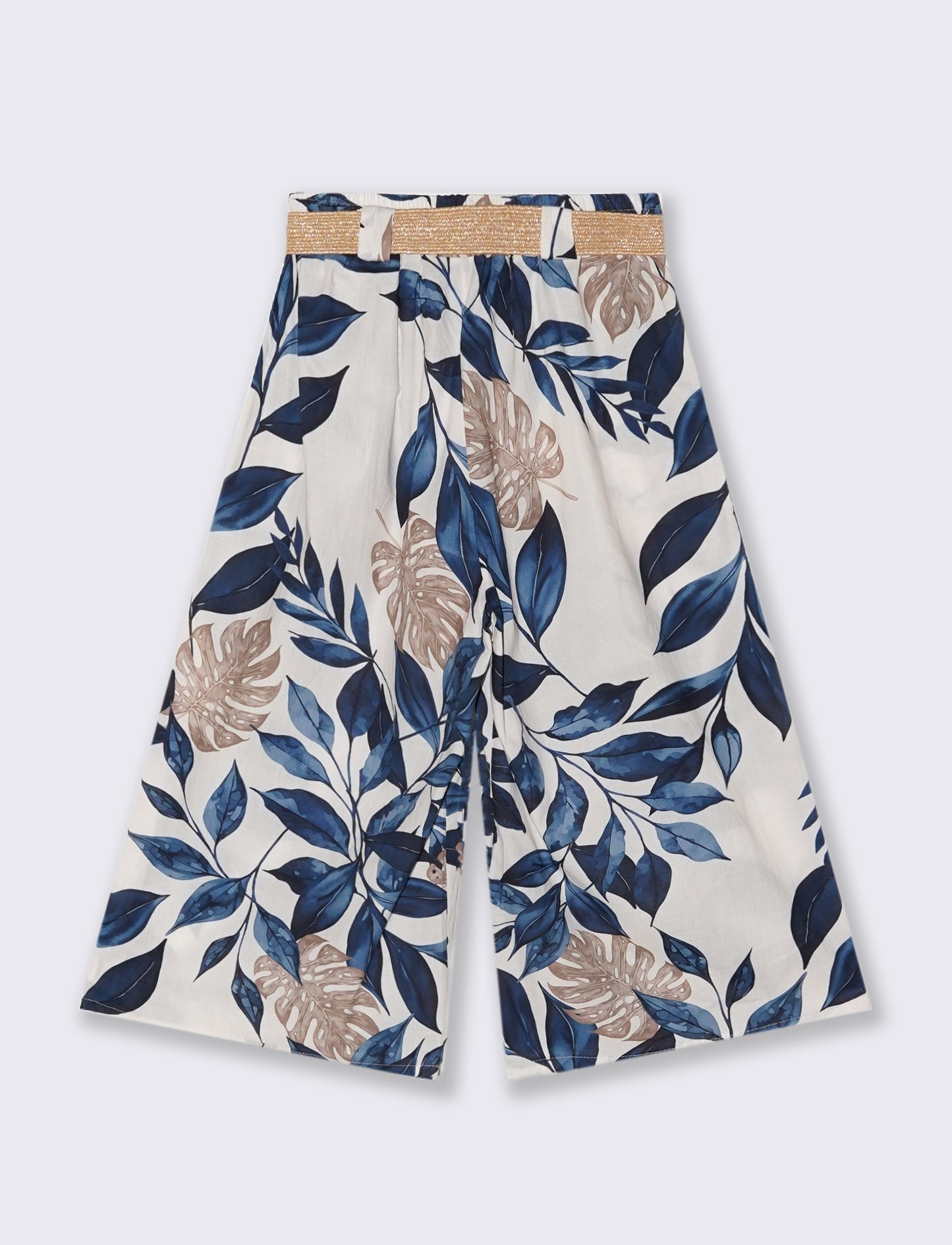 Pantalone in cotone stampato con cintura - Var 4