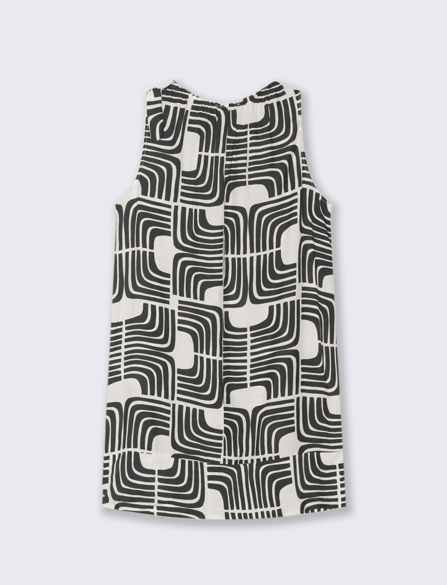 Vestito in viscosa stampato con arriccio - Nero