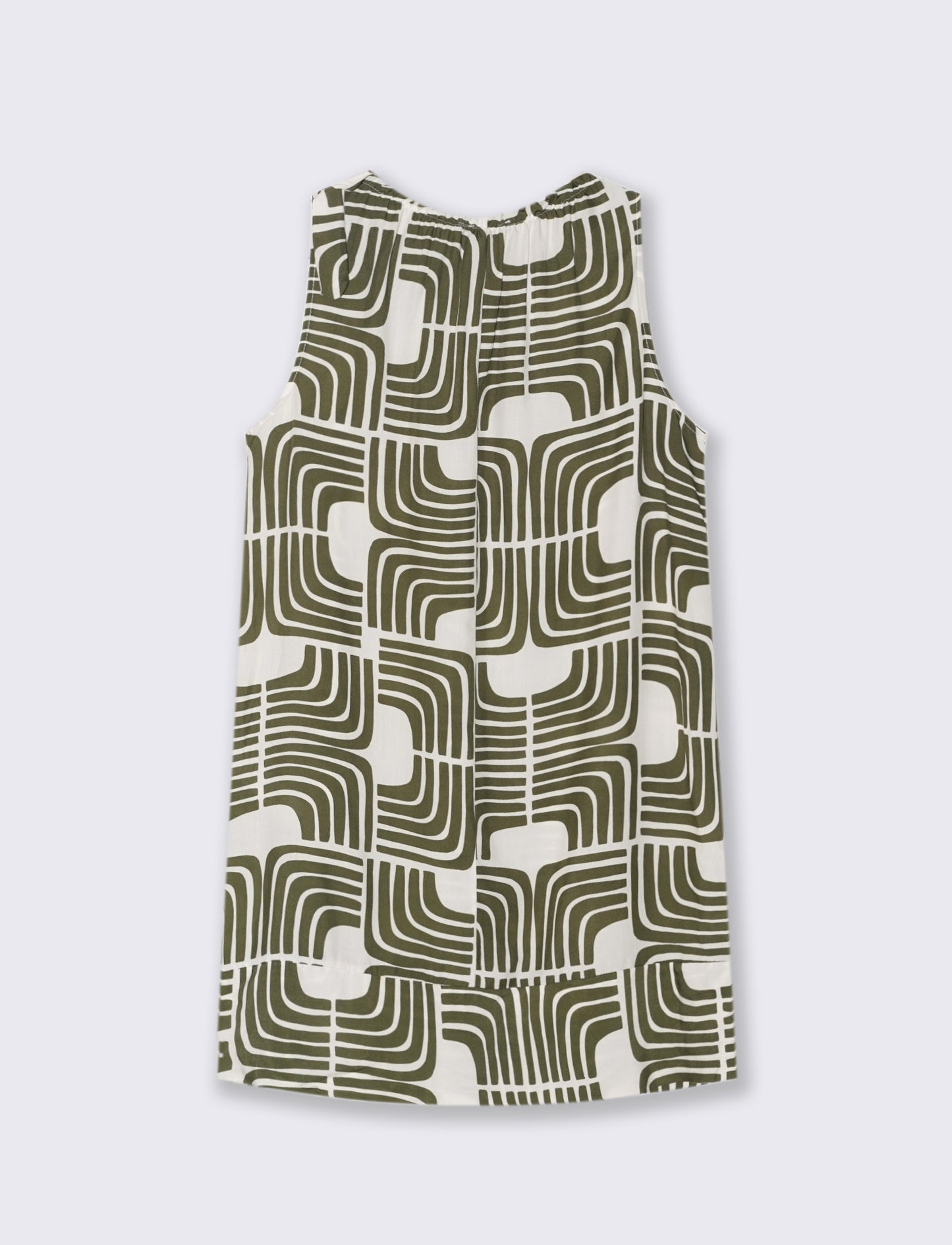 Vestito in viscosa stampato con arriccio - Verde militare