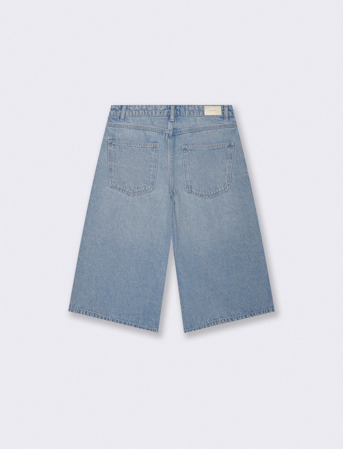 Bermuda Baggy in Denim con Tasche Retro - Denim chiaro