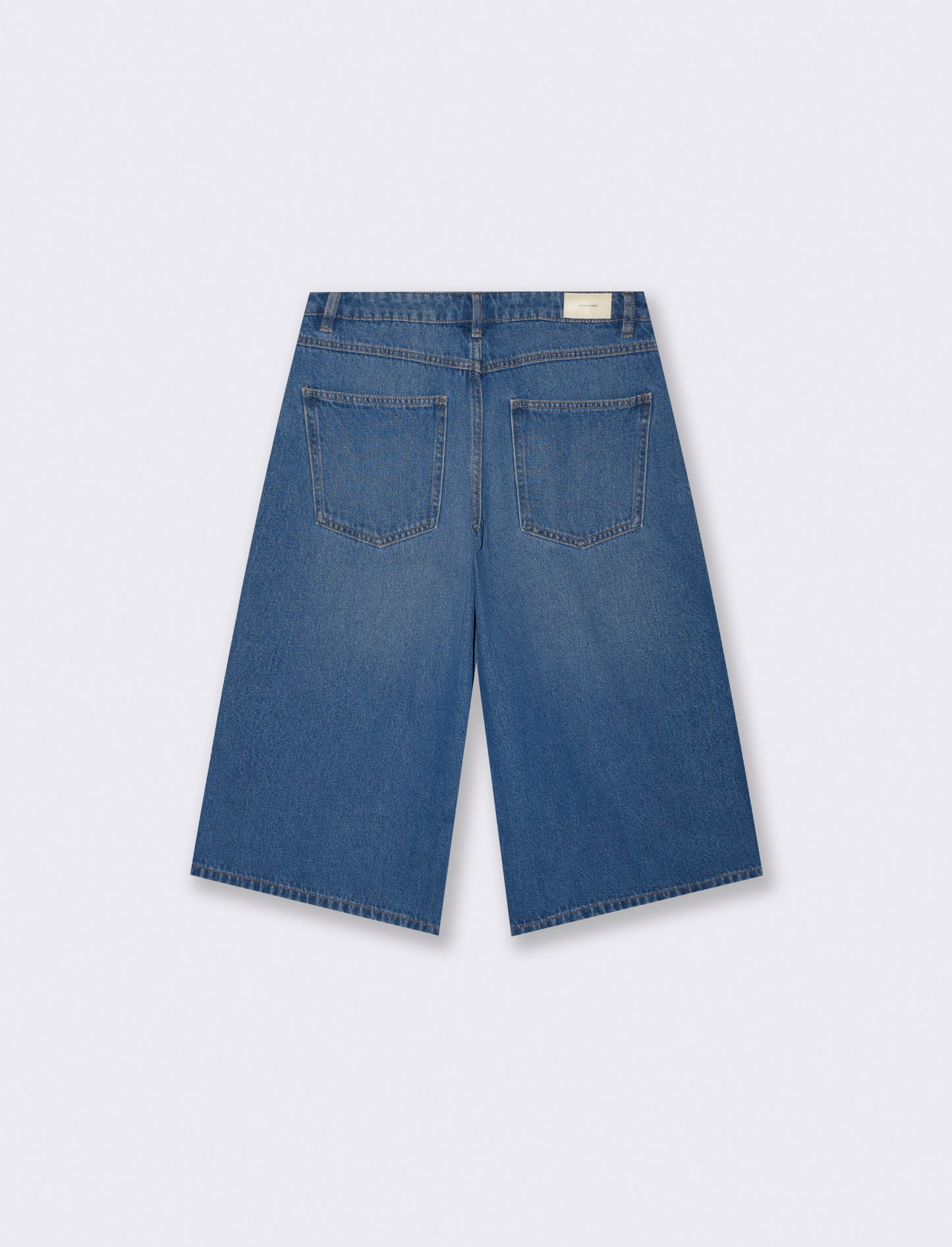 Bermuda Baggy in Denim con Tasche Retro - Denim