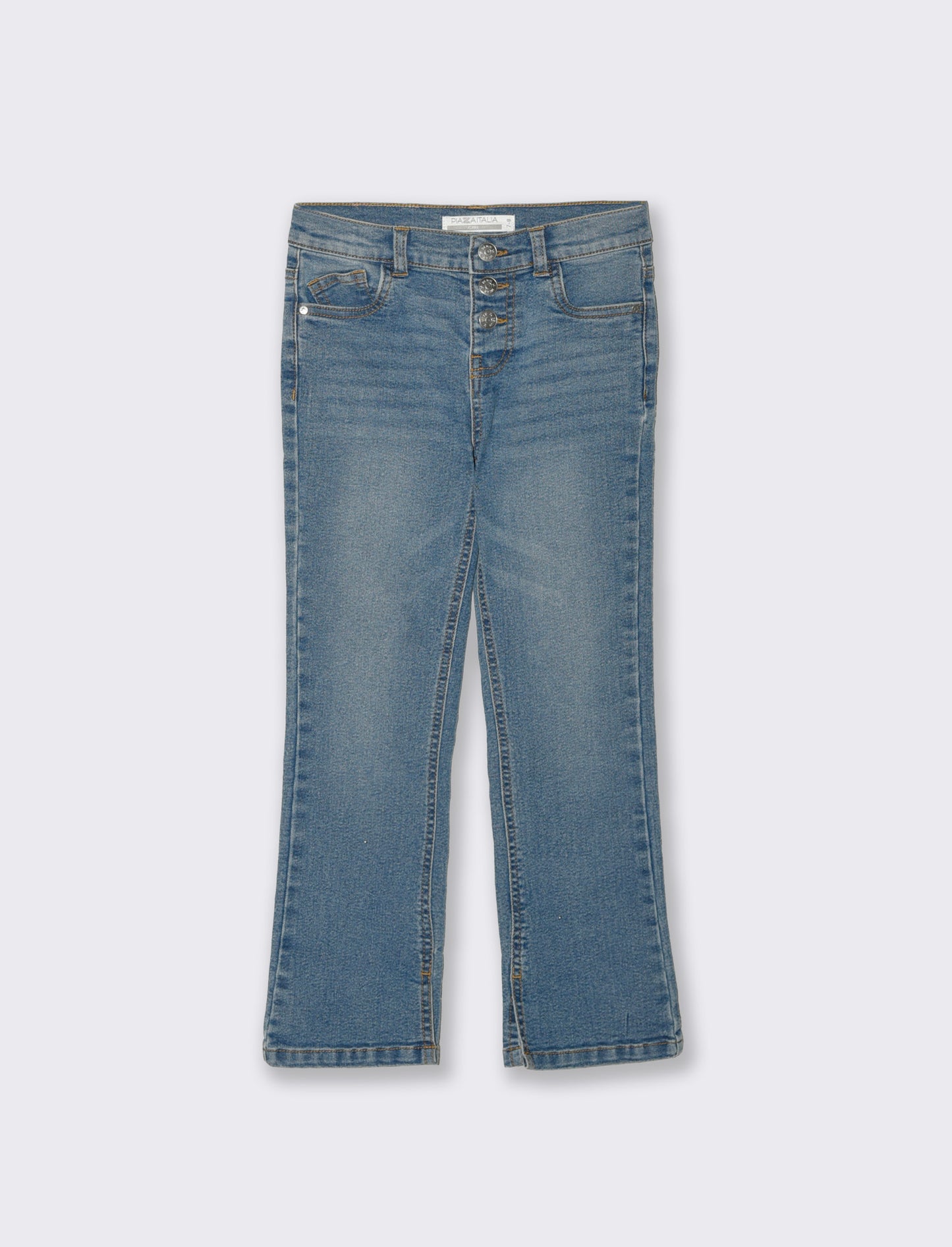 Elastic Flare Fit Jeans for Girls - Blue