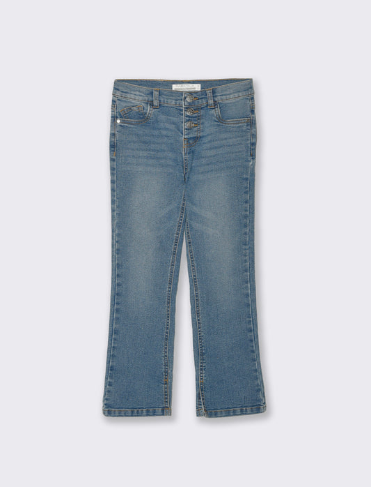 Jeans elastico flare fit da bambina. - Denim