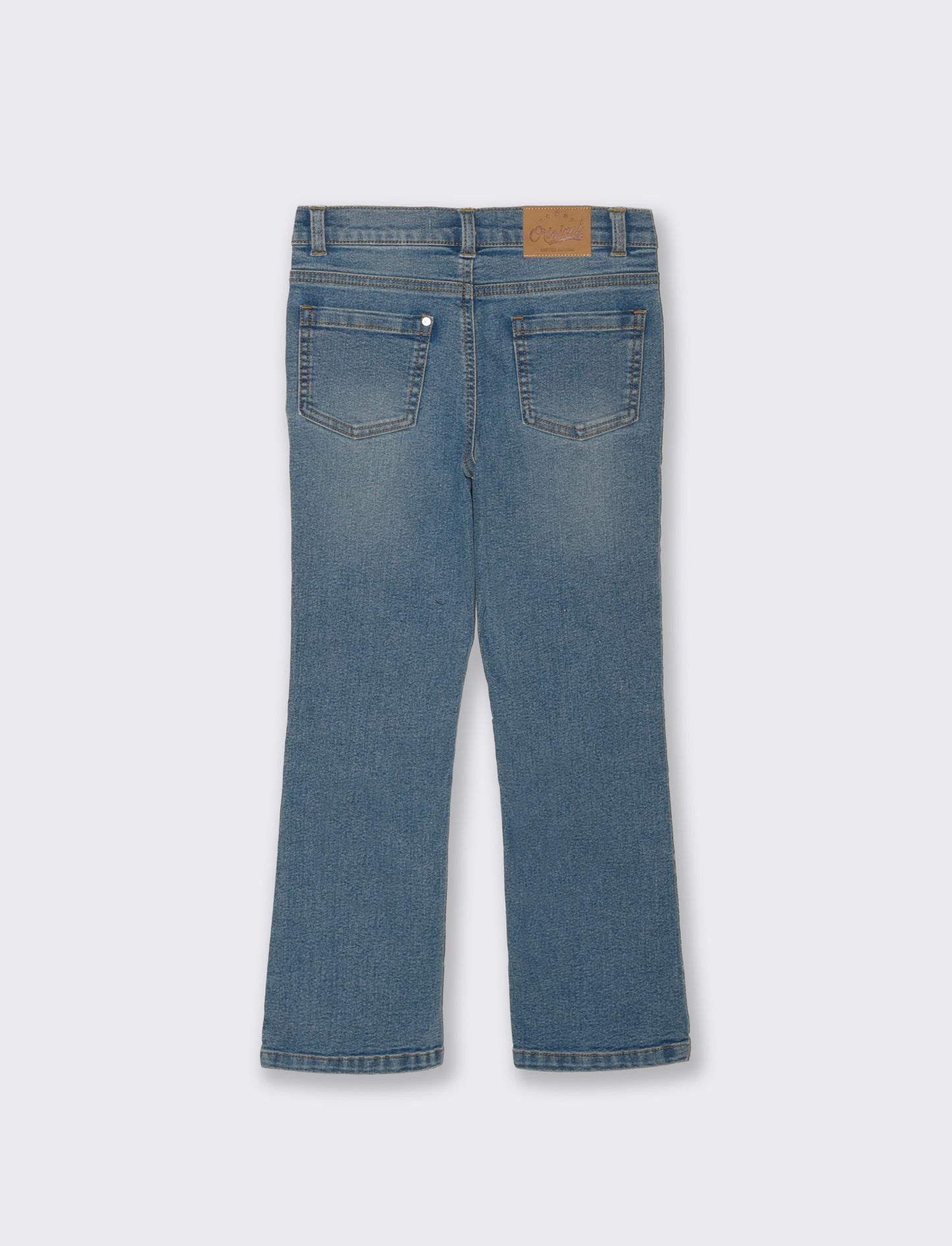 Elastic Flare Fit Jeans for Girls - Blue