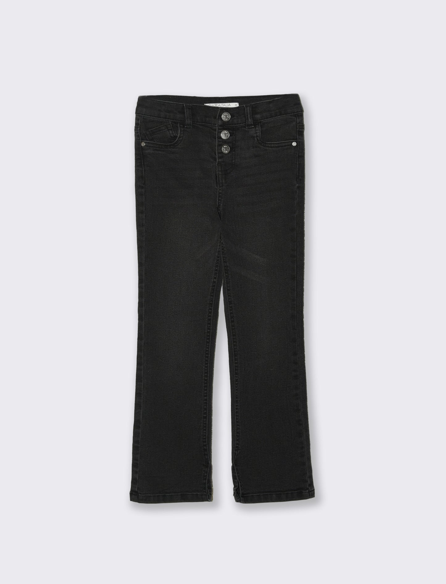 Jeans flare fit elastico per bambina - Nero