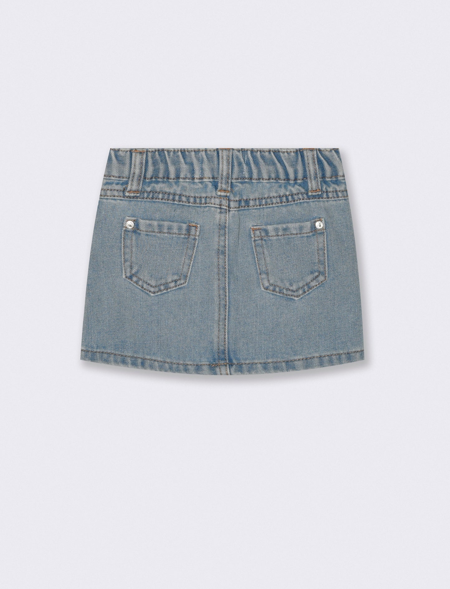 Gonna di jeans basica con tasche quotidiane - Denim chiaro