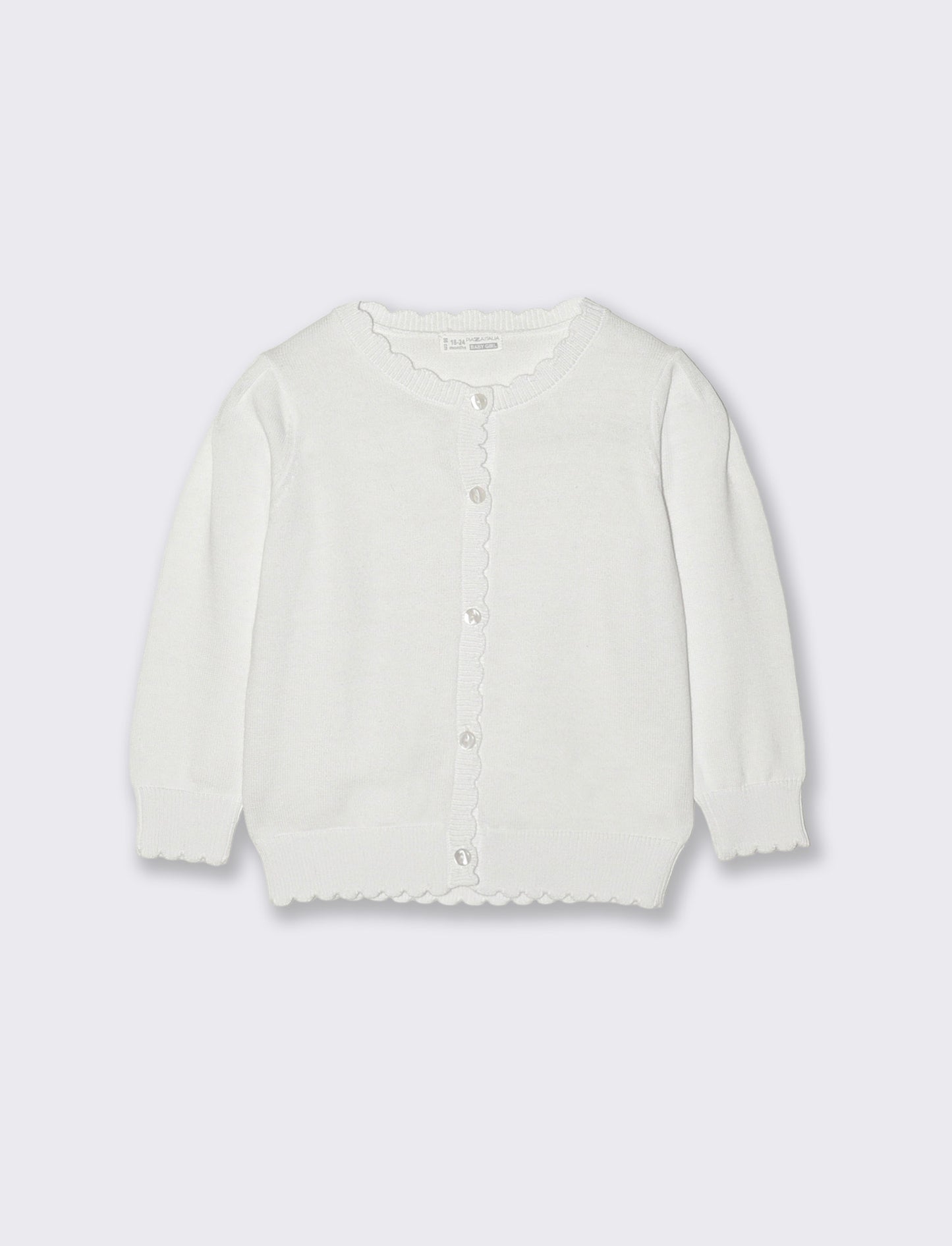 Cardigan basico con bottoni frontali - Bianco