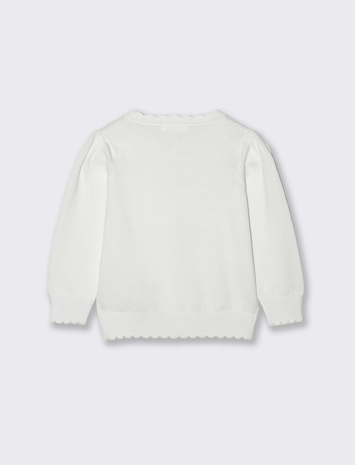 Cardigan basico con bottoni frontali - Bianco