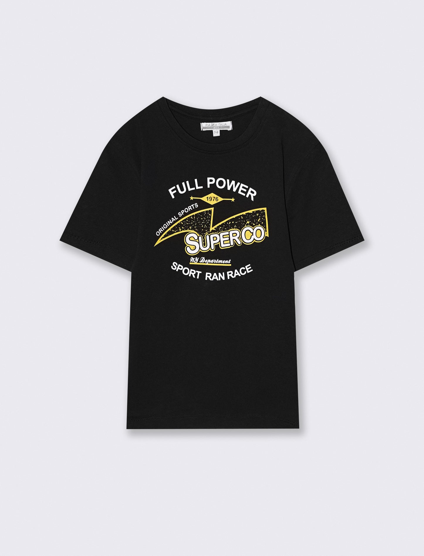 Summer cotton jersey T-shirt with print - Black