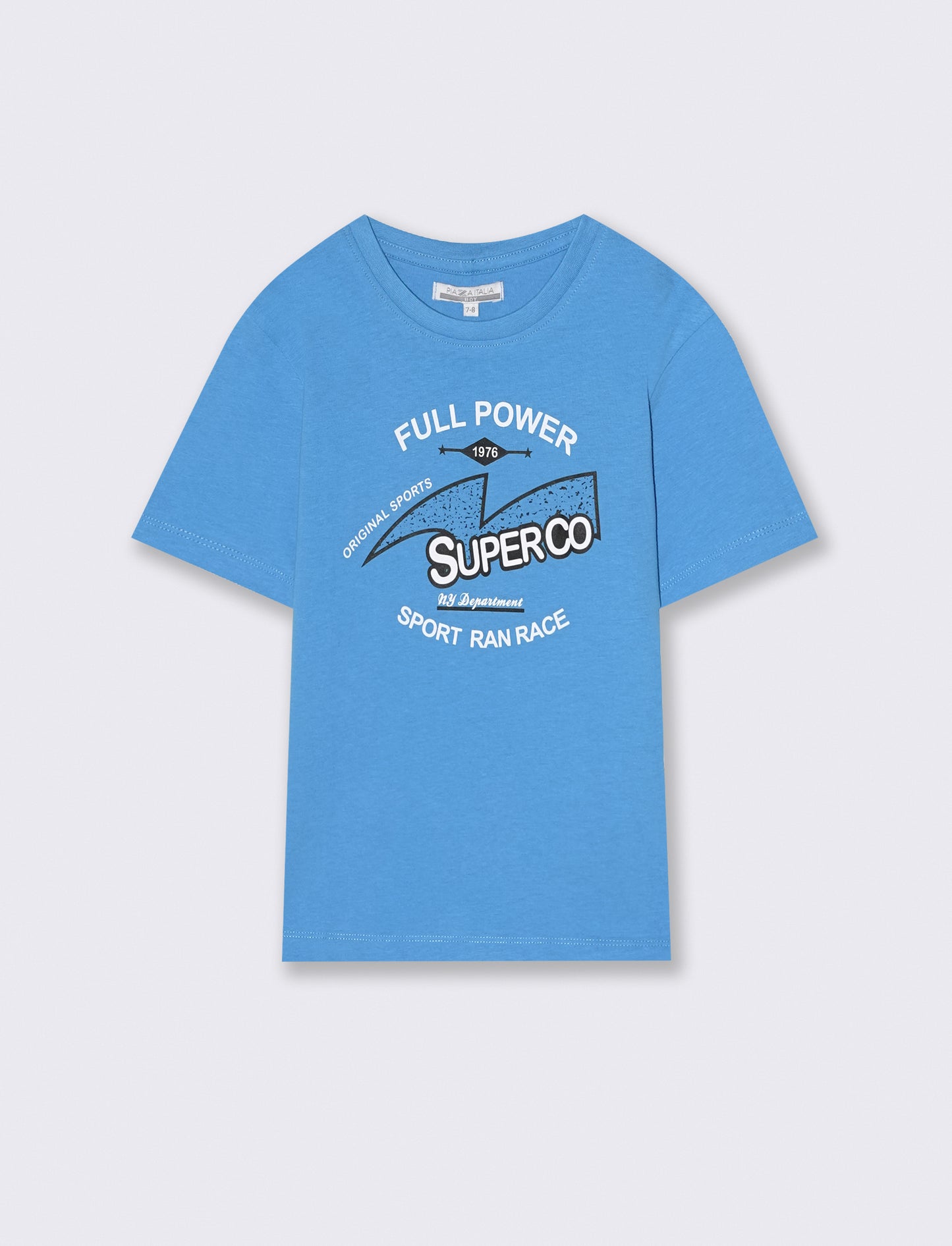 Summer cotton jersey T-shirt with print - Blue