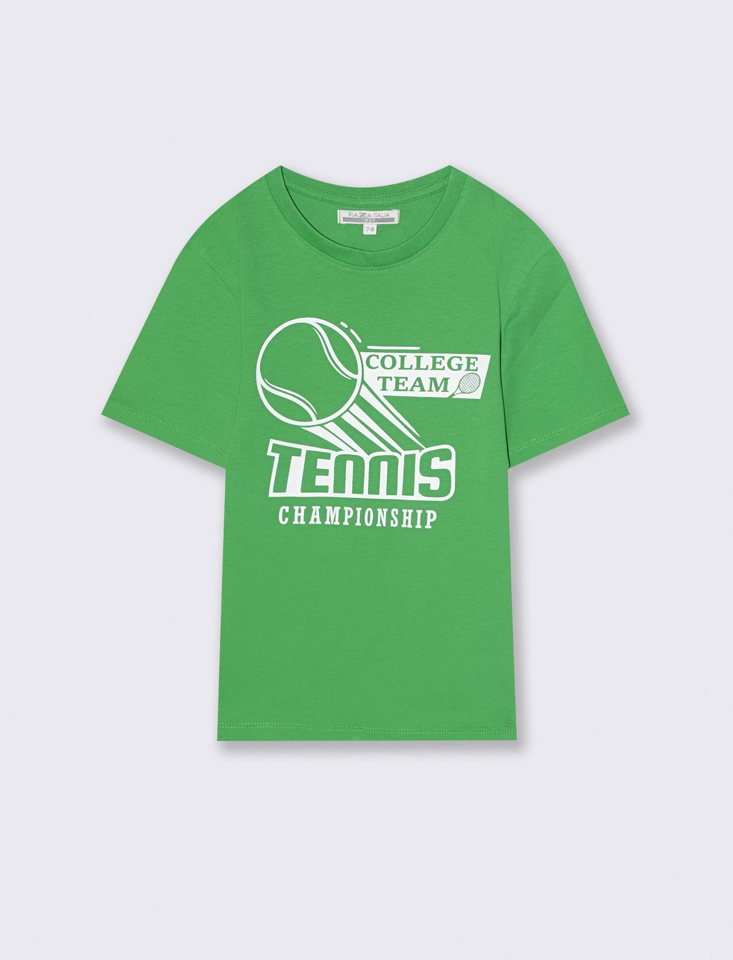 T-shirt estiva in jersey di cotone con stampa - Verde prato