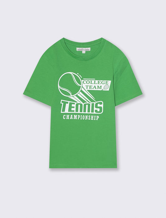 Summer cotton jersey T-shirt with print - Green