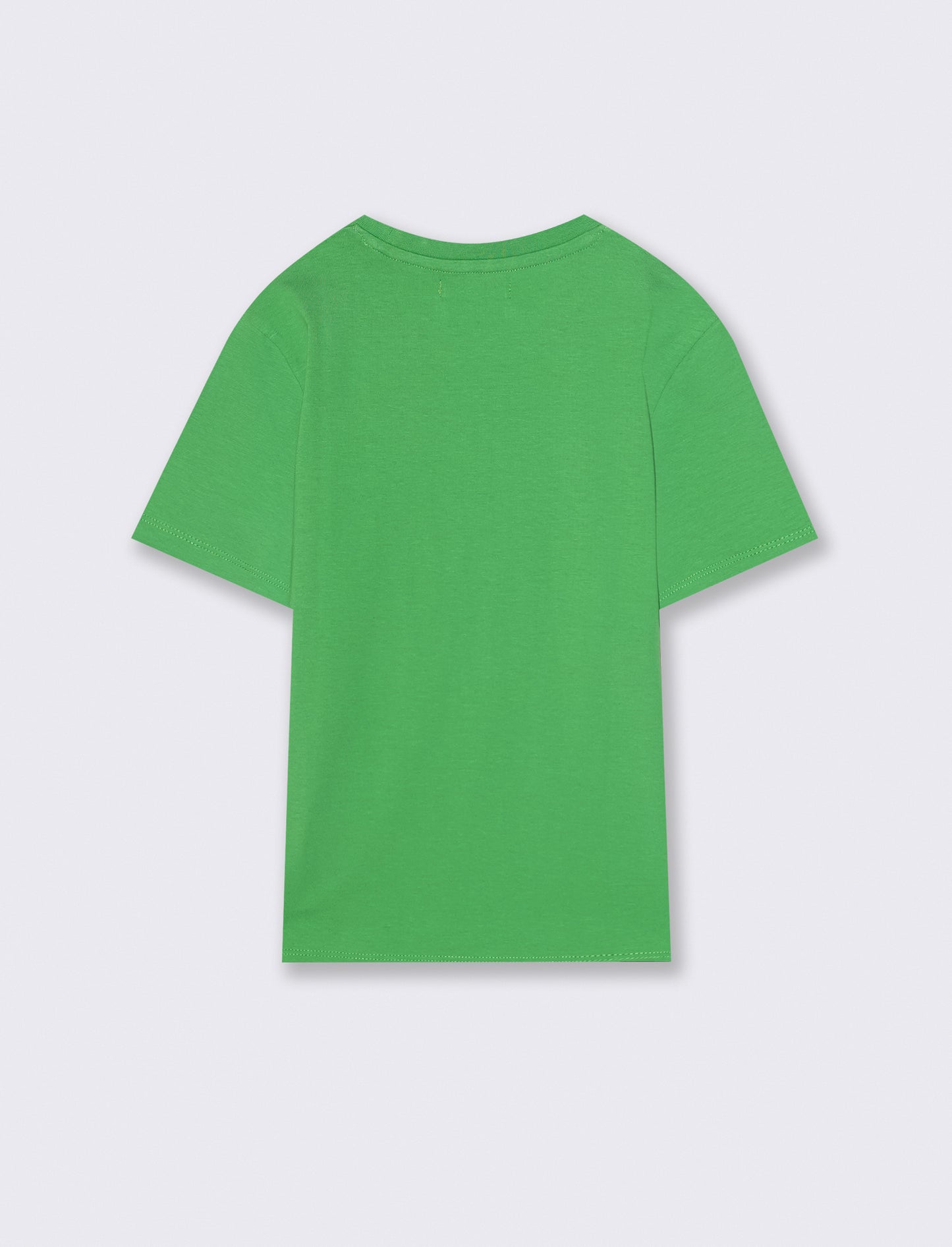 T-shirt estiva in jersey di cotone con stampa - Verde prato