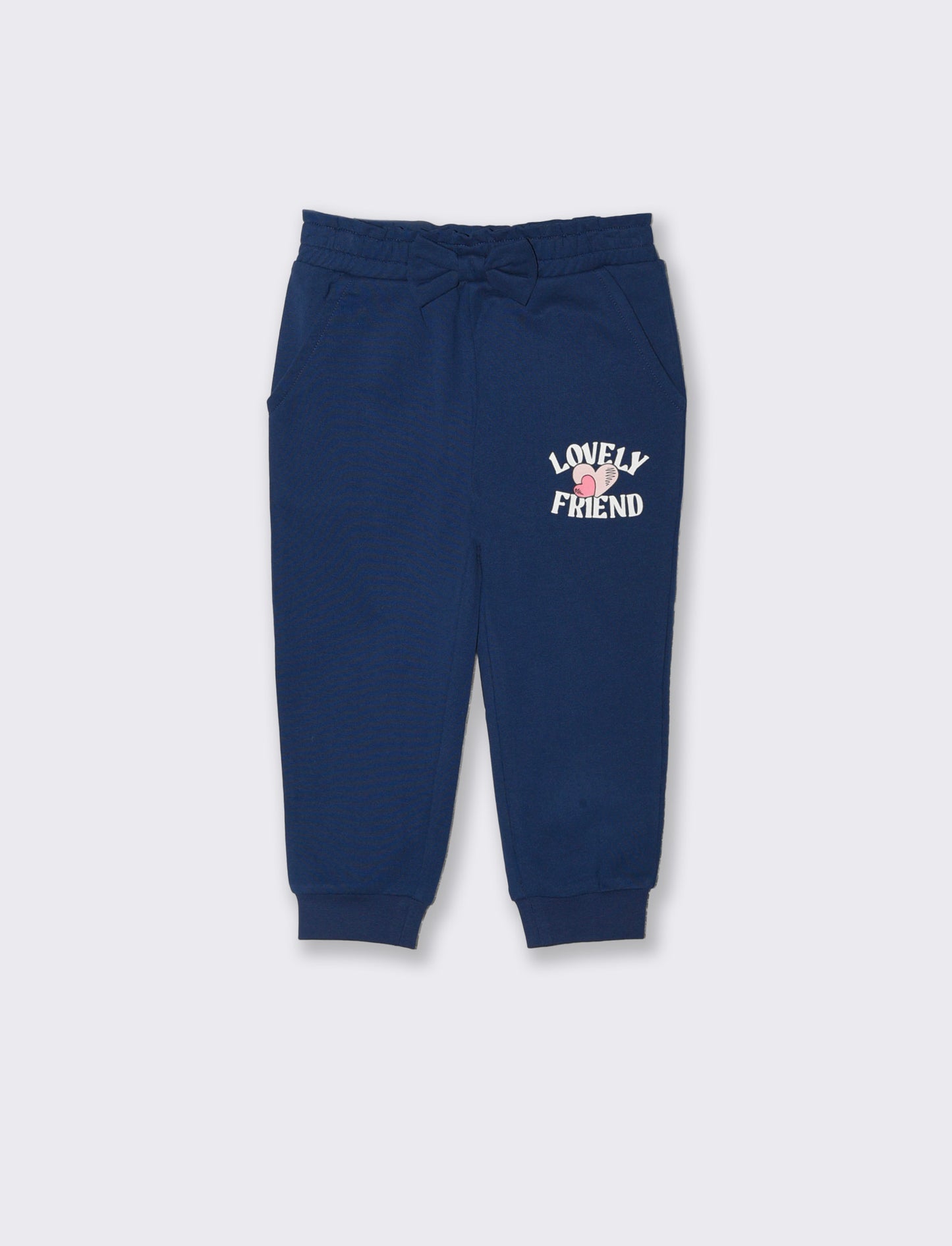 Jogger Pantafitness con fiocco e stampa - Blu