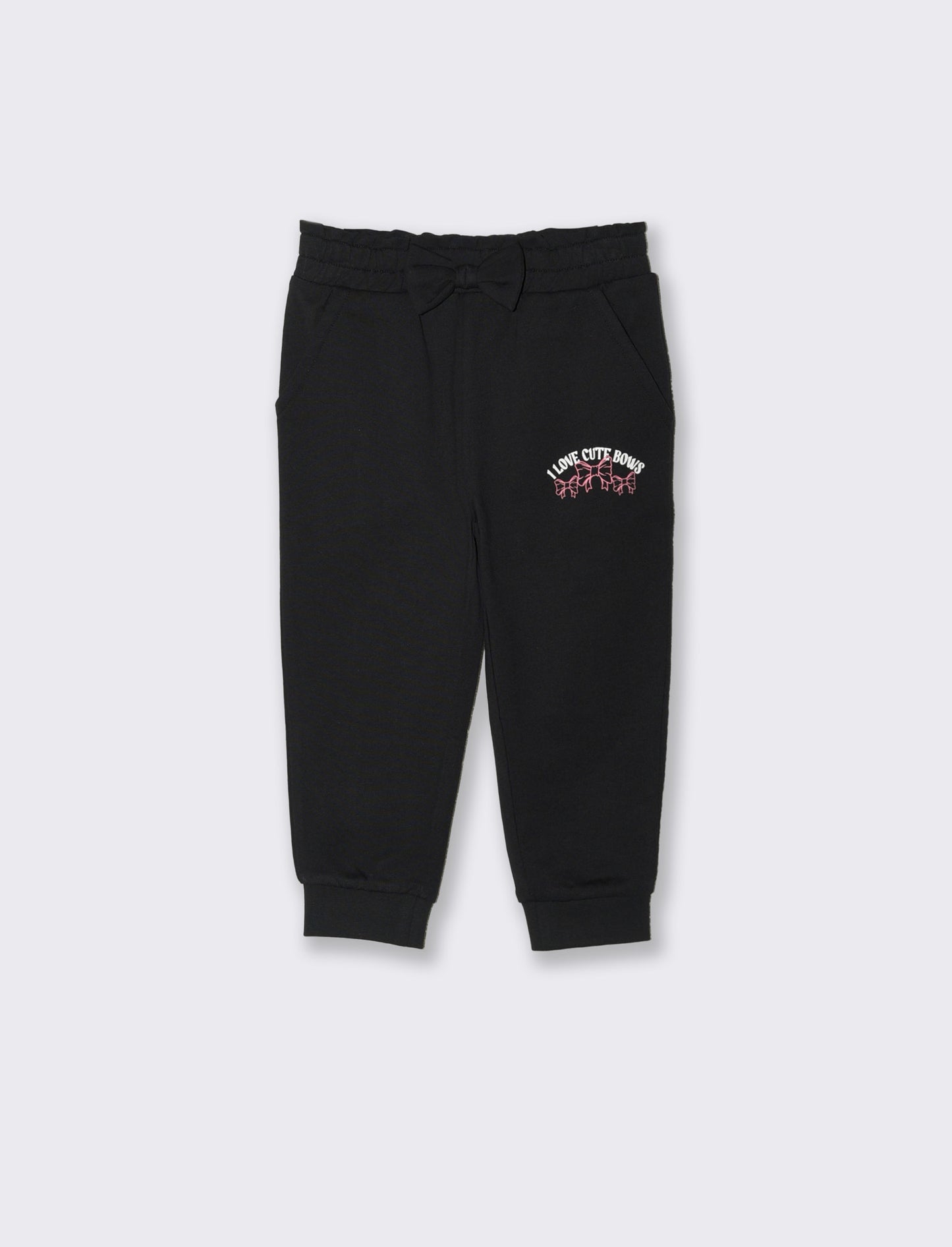 Jogger Pantafitness con fiocco e stampa - Nero