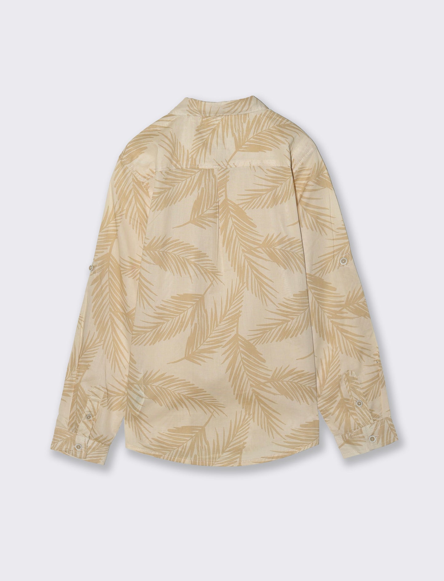 Camicia in cotone con fantasia casual - Beige