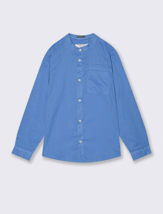 Camicia in cotone con taschino elegante - Blu oceano