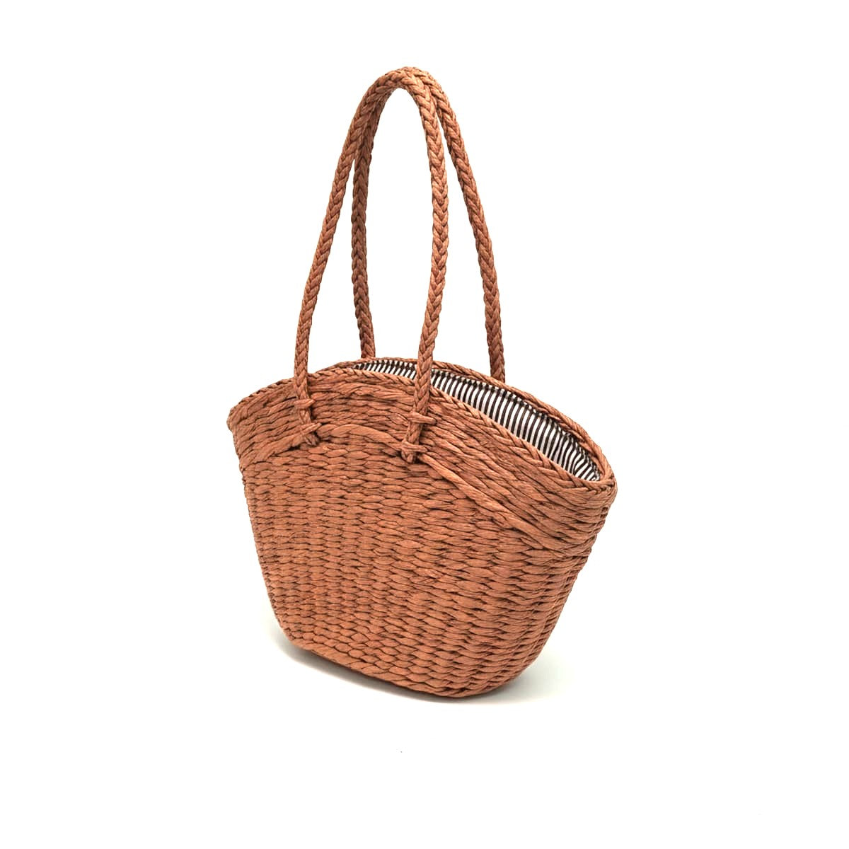 Borsa carta rigida con fodera fantasia - Marrone