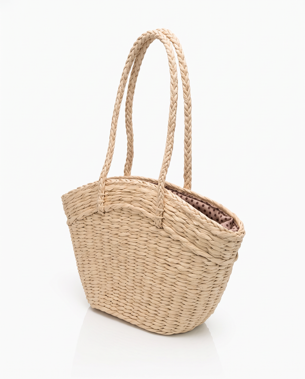 Borsa carta rigida con fodera fantasia - Bianco