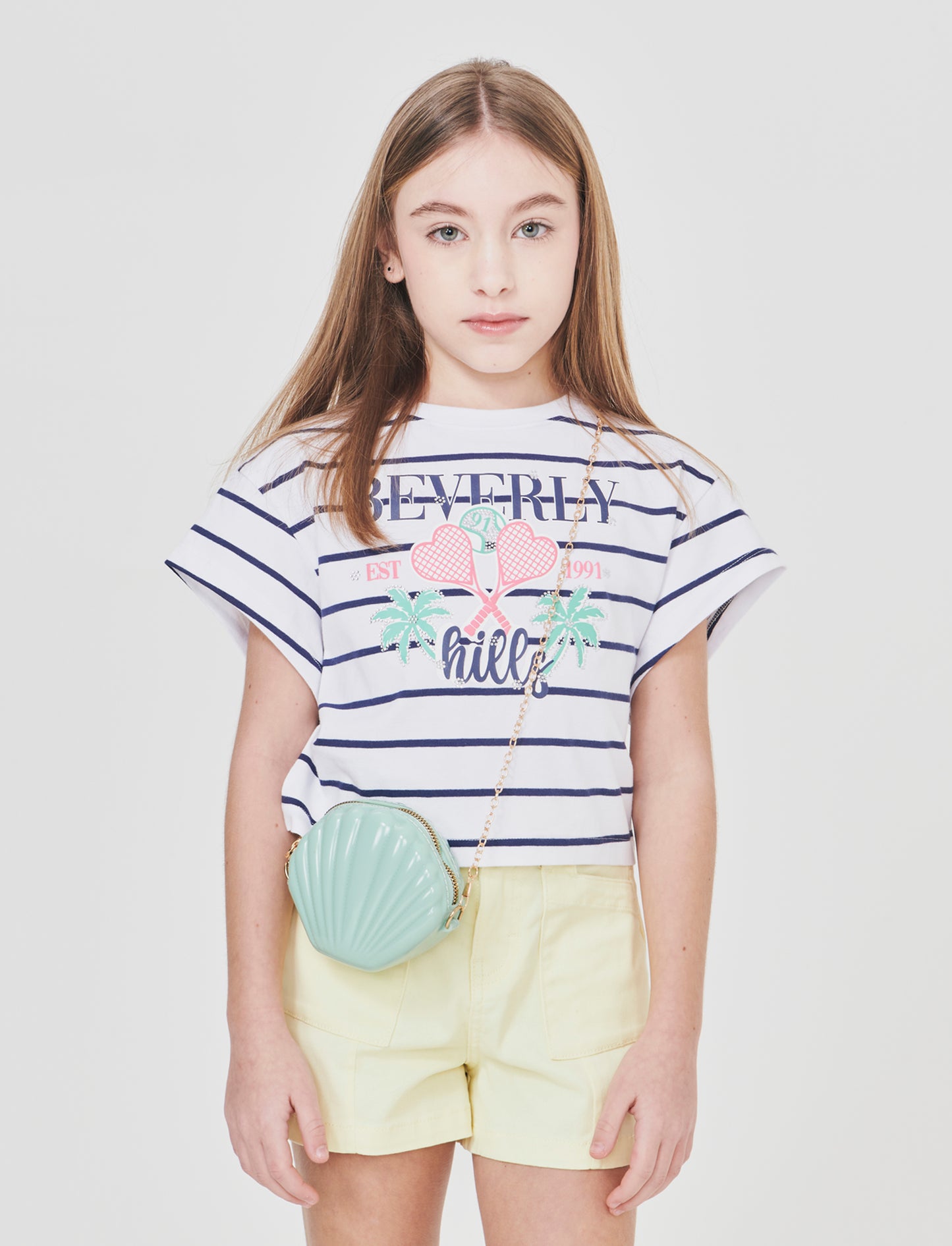 T-shirt rigata cropped per bambina - Righe