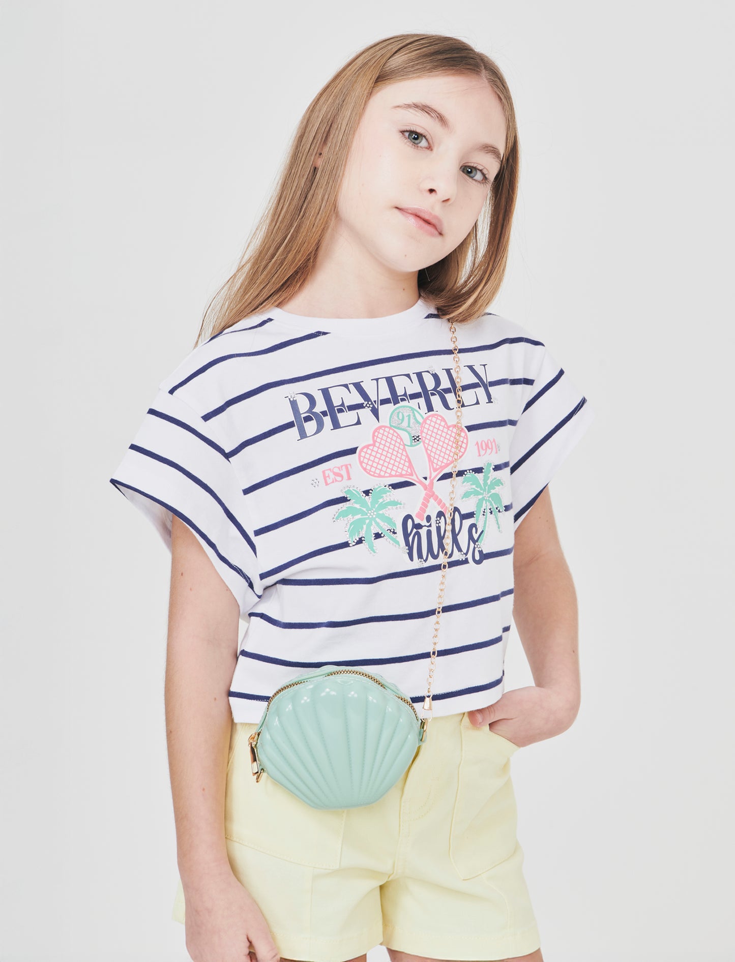 T-shirt rigata cropped per bambina - Righe