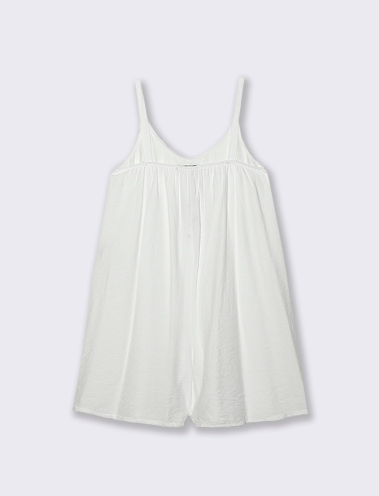 Tuta corta in viscosa effetto lino - Bianco