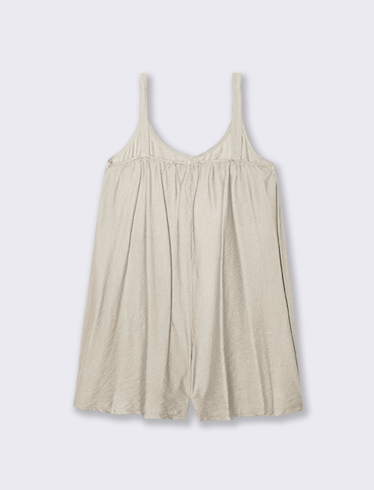 Tuta corta in viscosa effetto lino - Beige