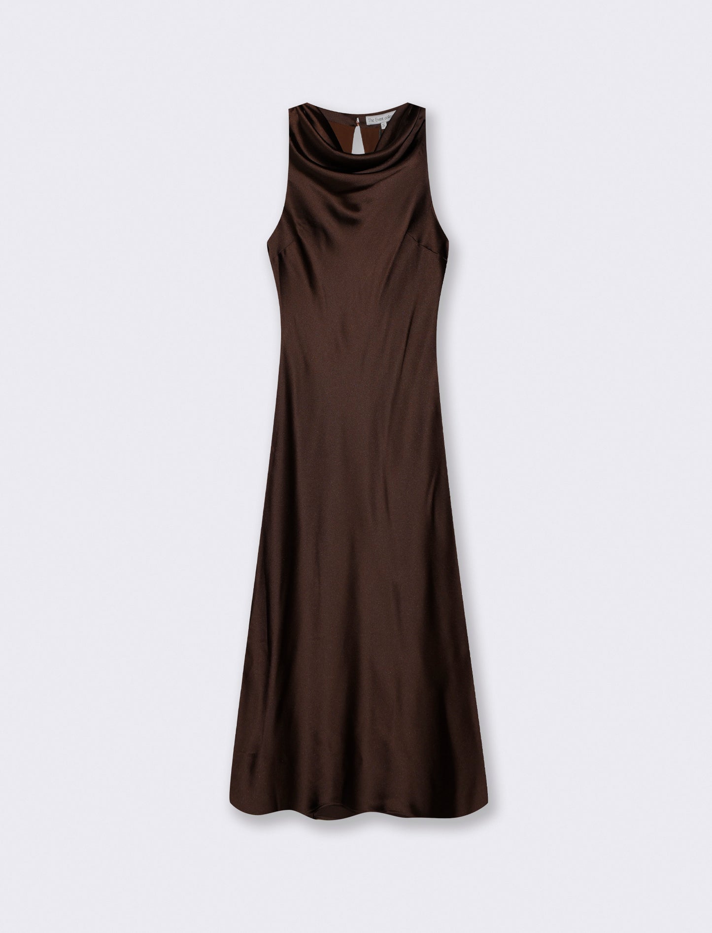 Vestito lungo in sbieco senza maniche - Cacao