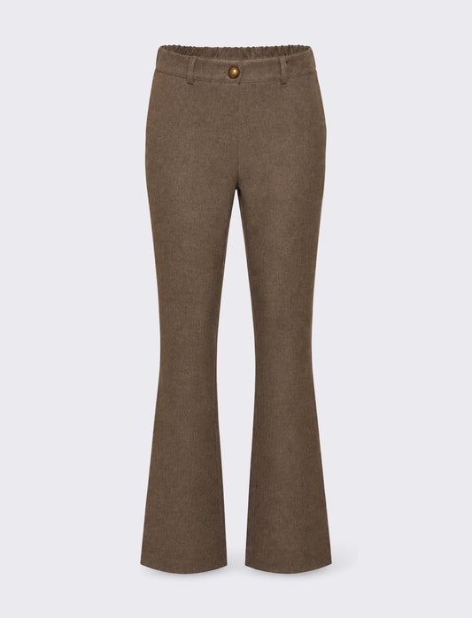 Melange kick-flare trousers - Brown