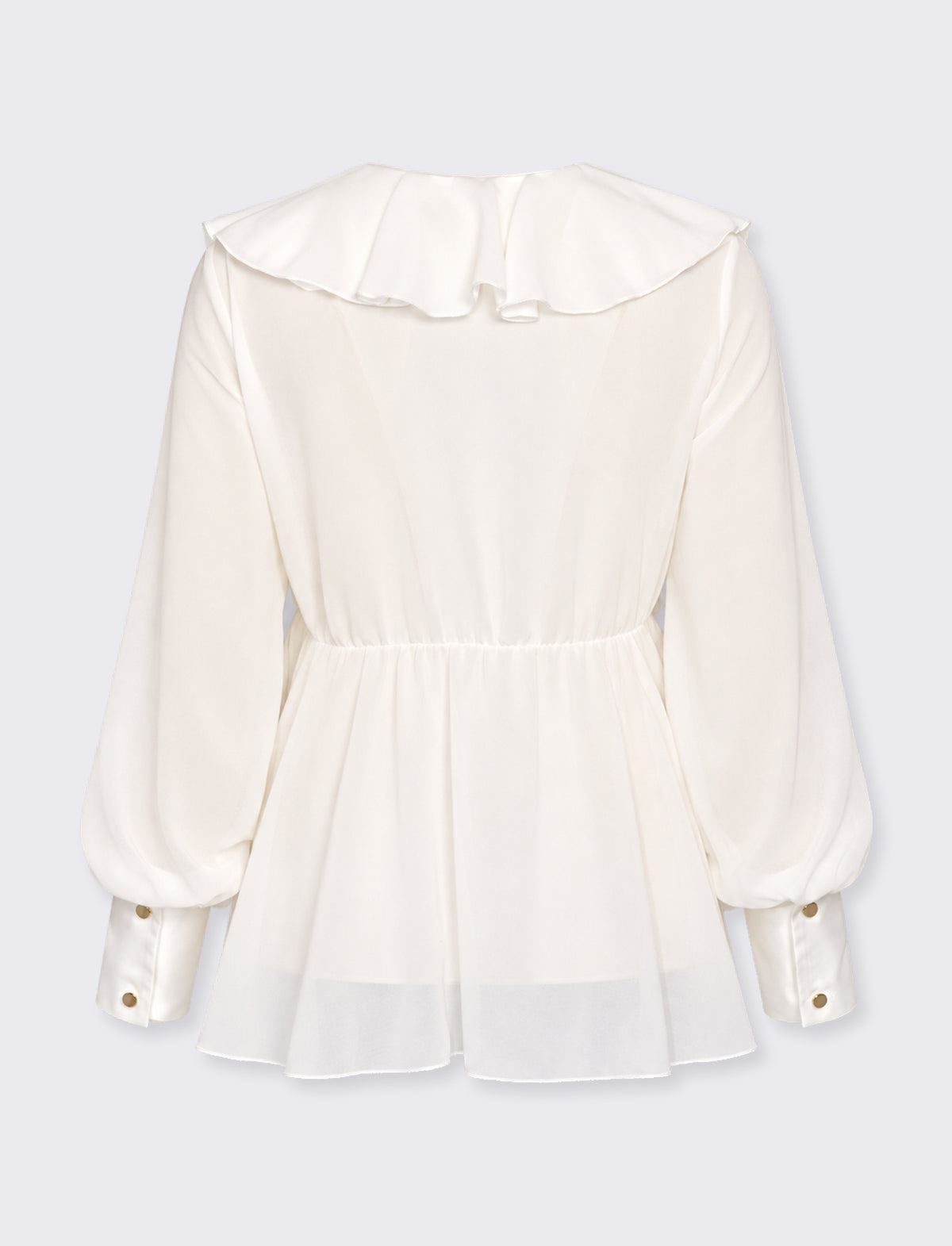 Blusa in georgette con rouches - Bianco latte