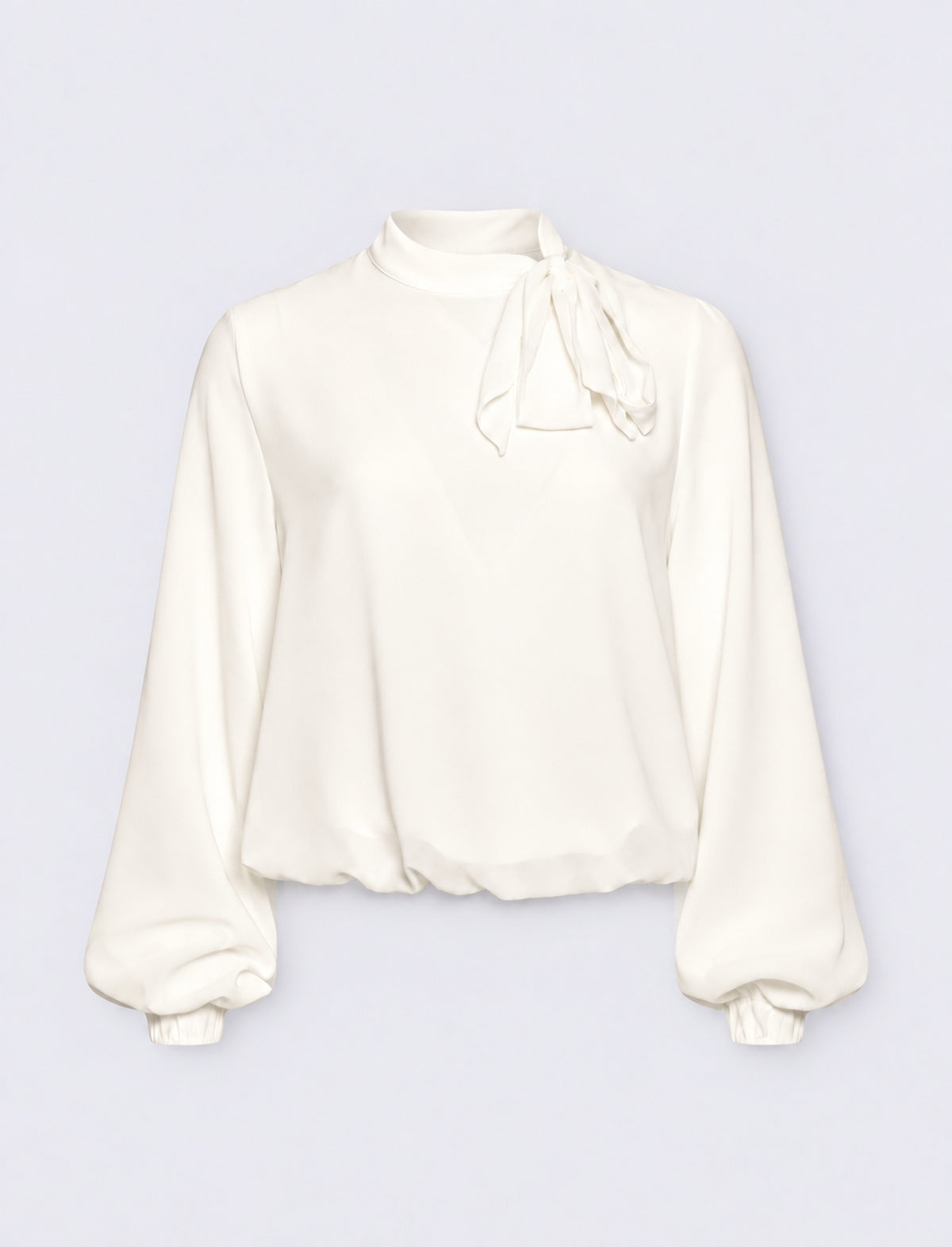 Blusa palloncino con sciarpa - Bianco latte