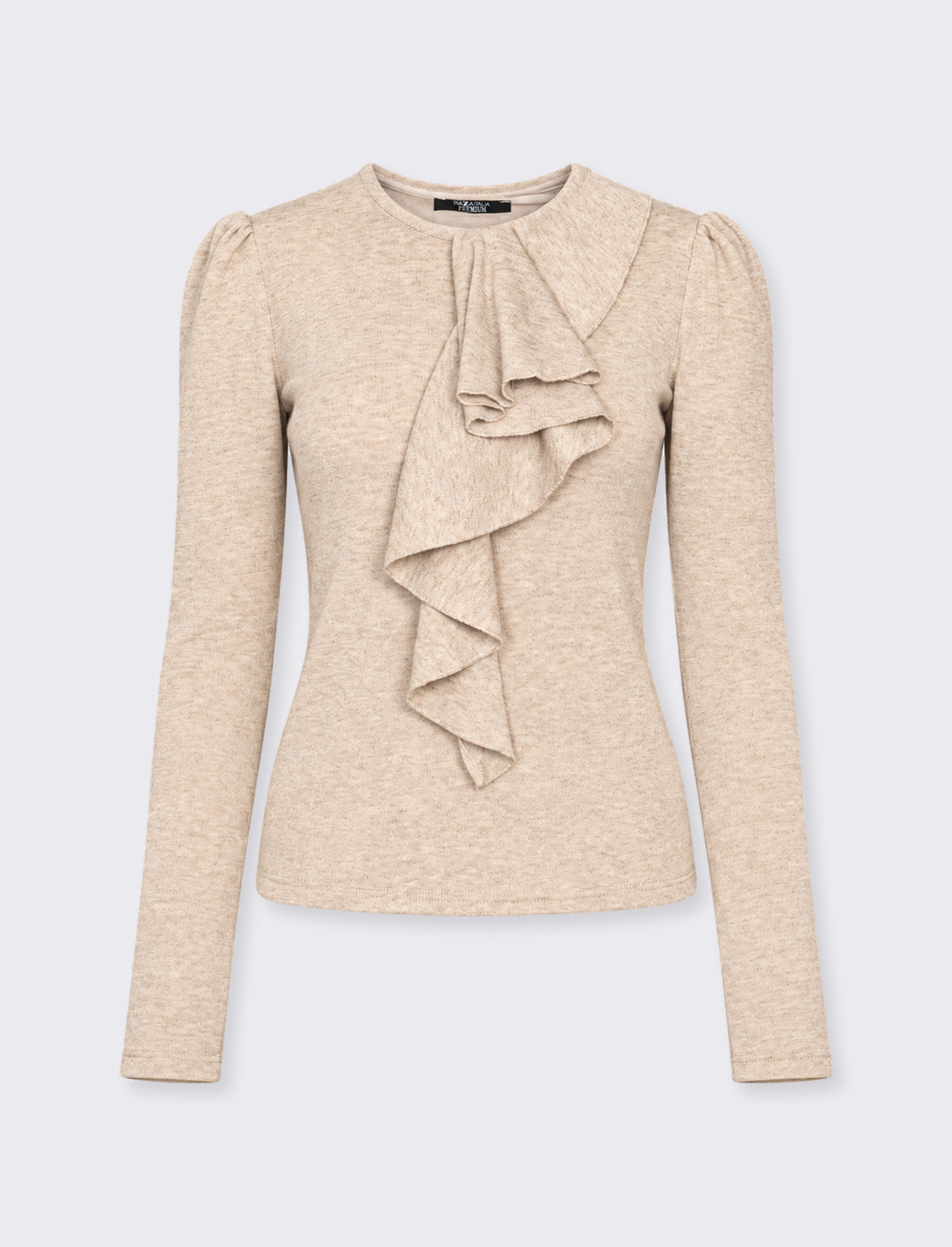 Maglia con rouches asimmetriche - Beige
