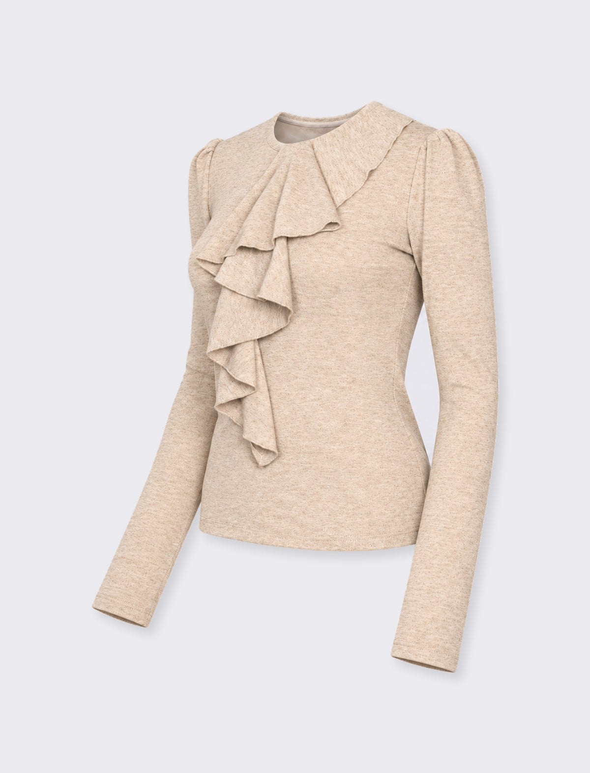 Maglia con rouches asimmetriche - Beige