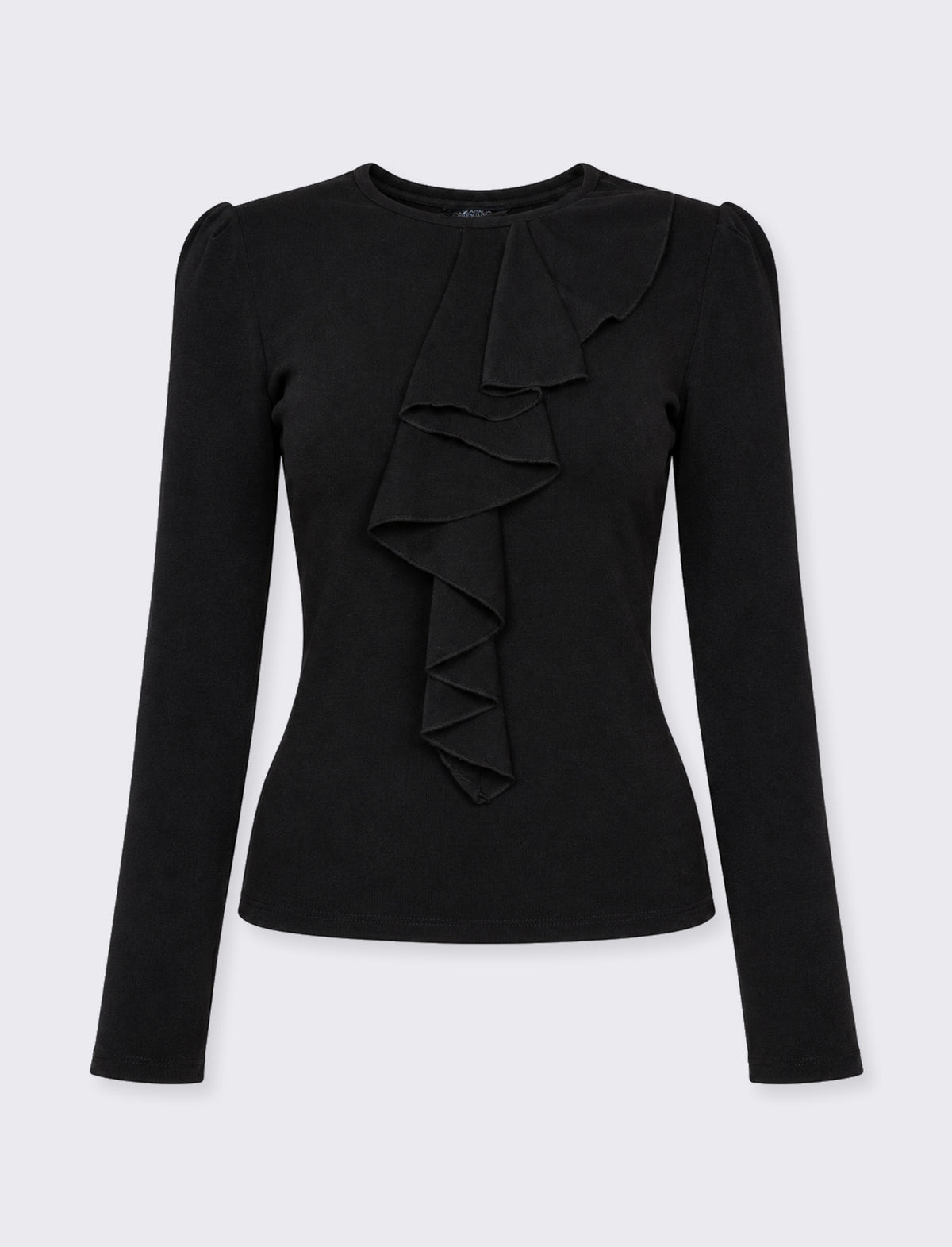 Maglia con rouches asimmetriche - Nero