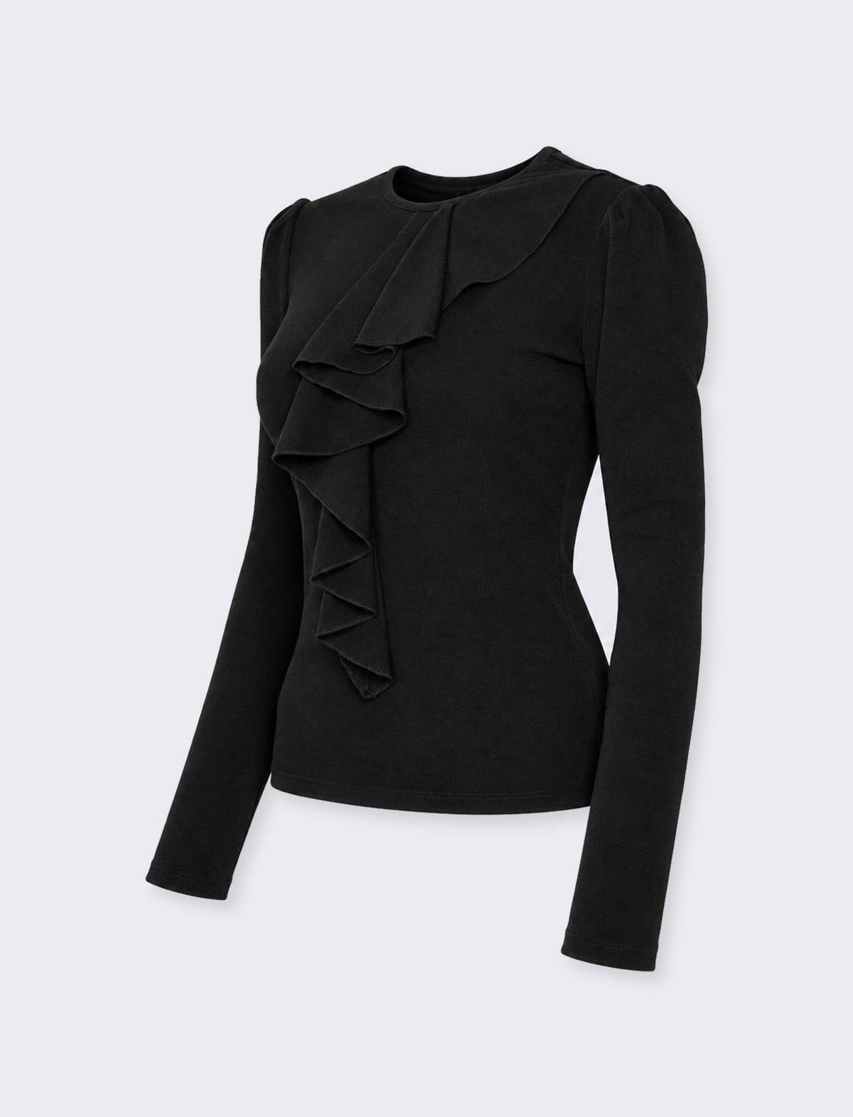 Maglia con rouches asimmetriche - Nero