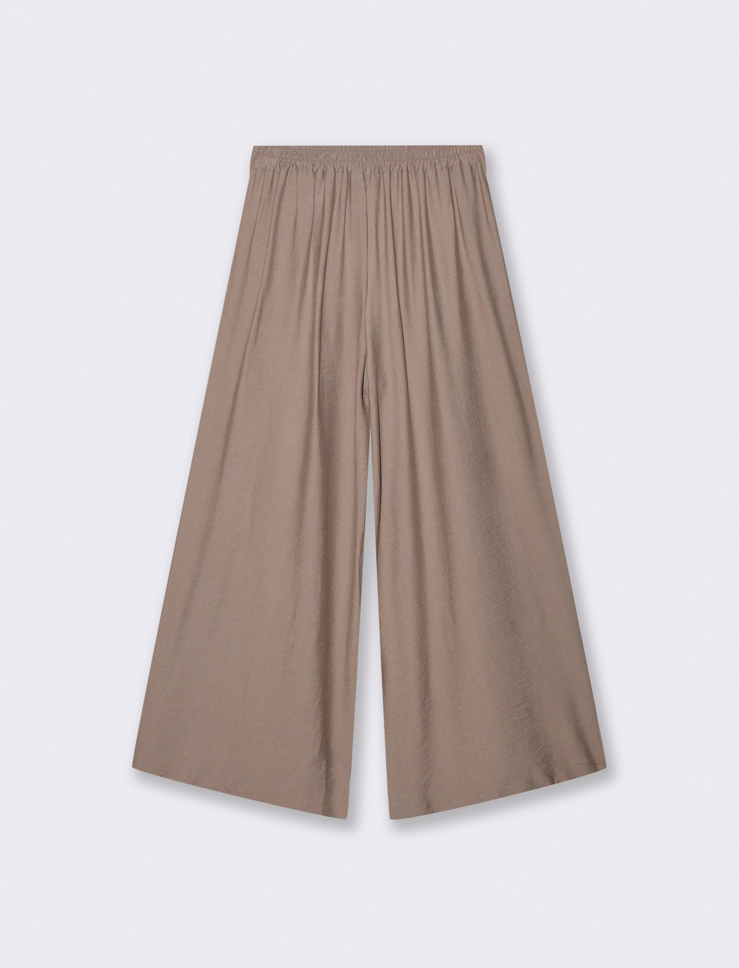 Pantalone largo con fusciacca e bottone - Grigio fango
